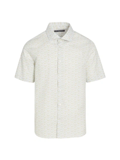 Saks Fifth Avenue Men's Slim-fit Daisy Cotton Button-front Shirt In Banana