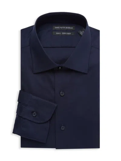 Saks Fifth Avenue Men's Slim Fit Dress Shirt In Navy