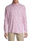 Saks Fifth Avenue Men's Slim-fit Floral Print Button-up Shirt In Anemone Pink