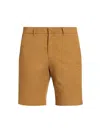 Saks Fifth Avenue Men's Slim-fit Garment-dyed Cotton-blend Chino Shorts In Bistre
