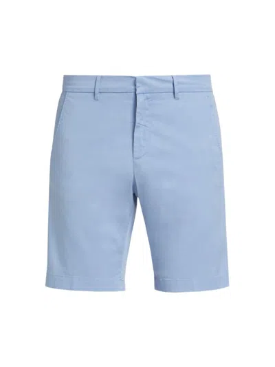 Saks Fifth Avenue Men's Slim-fit Garment-dyed Cotton-blend Chino Shorts In Hydrangea