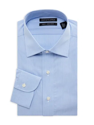 Saks Fifth Avenue Men's Slim Fit Gingham Dress Shirt In Light Blue