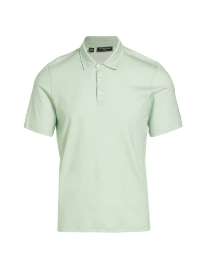 Saks Fifth Avenue Men's Slim-fit Heathered Cotton Polo Shirt In Seafoam