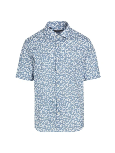 Saks Fifth Avenue Men's Slim-fit Hydrangea Cotton Button-front Shirt