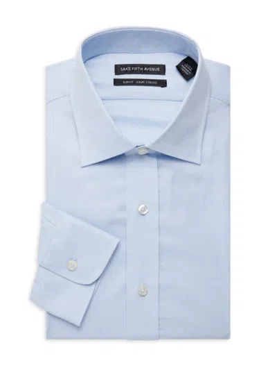 Saks Fifth Avenue Men's Slim Fit Solid Dress Shirt In Light Blue