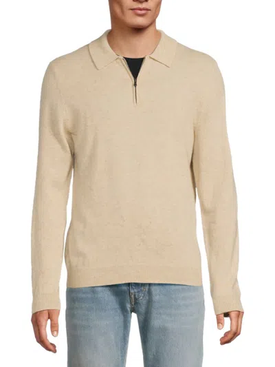 Saks Fifth Avenue Men's Solid Cashmere Polo Sweater In Nude