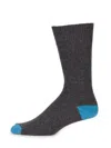 Saks Fifth Avenue Men's Solid Cashmere Blend Crew Socks In Charcoal Teal