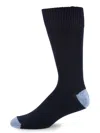 Saks Fifth Avenue Men's Solid Cashmere Blend Crew Socks In Navy