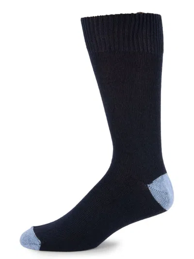 Saks Fifth Avenue Men's Solid Cashmere Blend Crew Socks In Navy