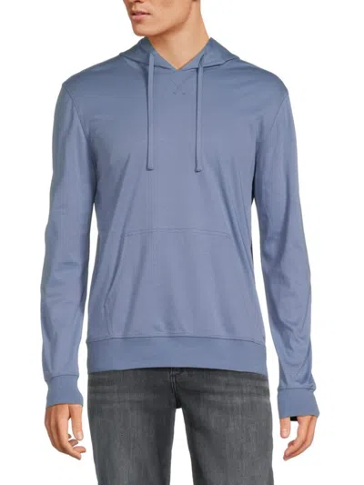 Saks Fifth Avenue Men's Solid Drawstring Hoodie In Country Blue