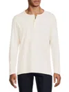 Saks Fifth Avenue Men's Solid Long Sleeve Henley In Snow White