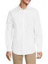 Saks Fifth Avenue Men's Solid Long Sleeve Shirt In White