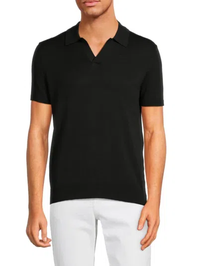 Saks Fifth Avenue Men's Solid Polo Sweater In Black
