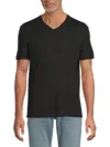 Saks Fifth Avenue Men's Solid V-neck T-shirt In Black