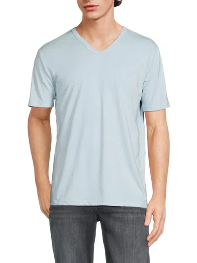 Saks Fifth Avenue Men's Solid V Neck Tee In Light Blue