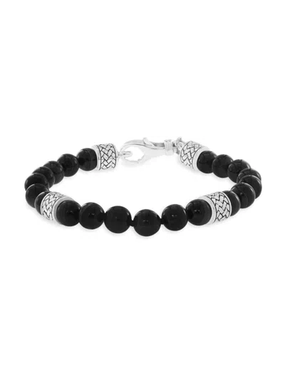 Saks Fifth Avenue Men's Sterling Silver & Black Onyx Beaded Bracelet