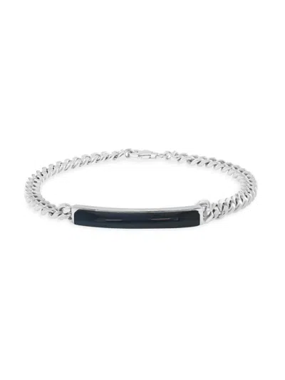 Saks Fifth Avenue Men's Sterling Silver & Black Onyx Curb Chain Bracelet