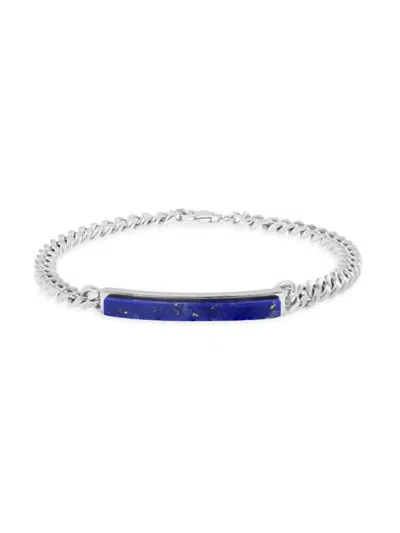 Saks Fifth Avenue Men's Sterling Silver & Lapis Lazuli Curb Chain Bracelet