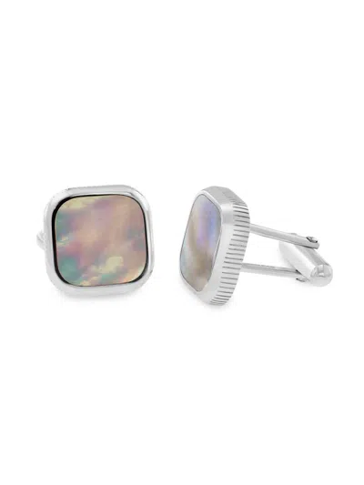 Saks Fifth Avenue Men's Sterling Silver & Mother-of-pearl Cufflinks In Pink