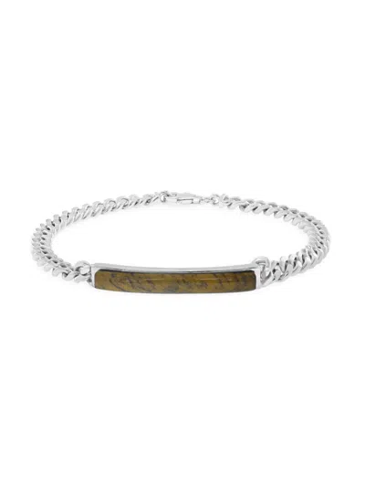 Saks Fifth Avenue Men's Sterling Silver & Tiger's Eye Curb Chain Bracelet