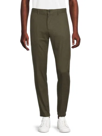 Saks Fifth Avenue Men's Stretch 100% Linen Pants In Olive