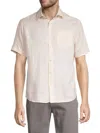 Saks Fifth Avenue Men's Stretch 100% Linen Shirt In Cream