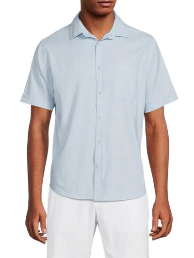 Saks Fifth Avenue Men's Stretch 100% Linen Shirt In Dream Blue
