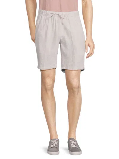 Saks Fifth Avenue Men's Stripe Linen Blend Shorts In Acorn Multi