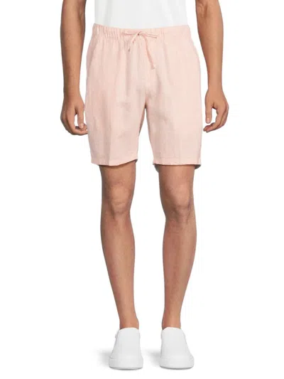 Saks Fifth Avenue Men's Stripe Linen Blend Shorts In Mango Multi