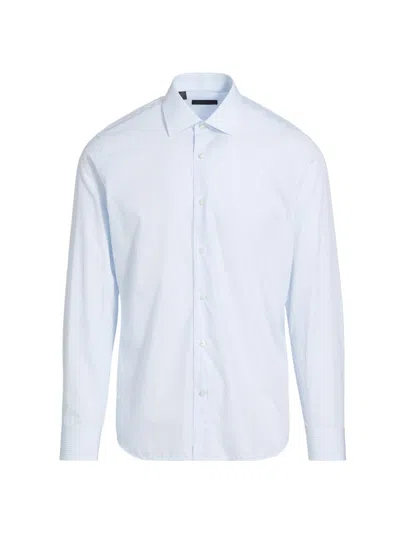 Saks Fifth Avenue Men's Striped Cotton Twill Dress Shirt In Blue