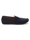 Saks Fifth Avenue Men's Suede Driving Penny Loafers In Navy