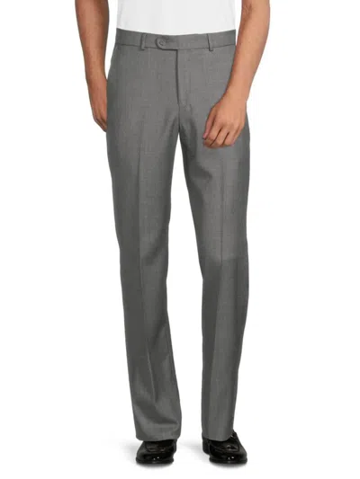 Saks Fifth Avenue Men's Super Wool Blend Dress Pants In Pearl Grey