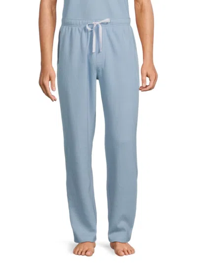 Saks Fifth Avenue Men's Textured Flat Front Pants In Blue Horizon