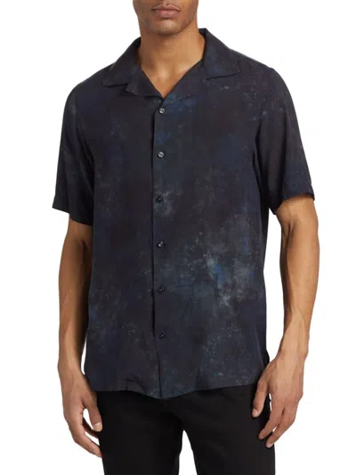 Saks Fifth Avenue Men's Tie-dye Camp Shirt In Gray