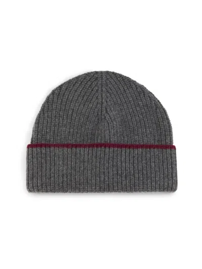 Saks Fifth Avenue Men's Tipped Cashmere Beanie In Gray