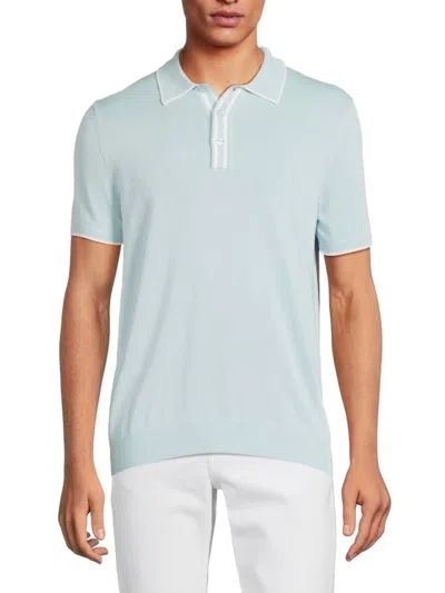 Saks Fifth Avenue Men's Tipped Sweater Polo In Light Blue