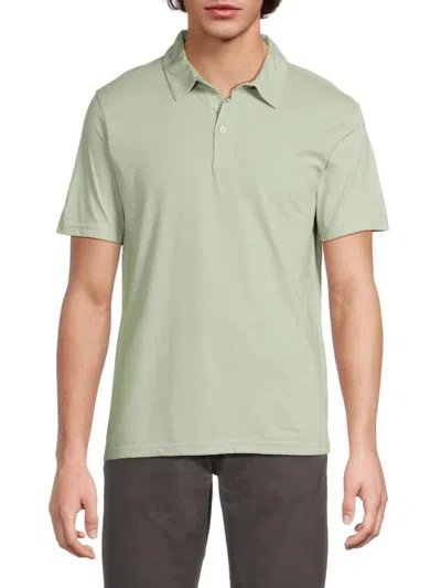 Saks Fifth Avenue Men's Triblend Short Sleeve Polo Shirt In Green