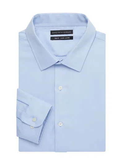 Saks Fifth Avenue Men's Trim Fit Dress Shirt In Light Blue