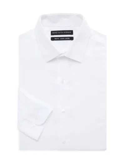 Saks Fifth Avenue Men's Trim Fit Dress Shirt In White