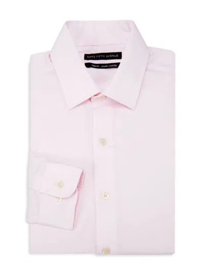 Saks Fifth Avenue Men's Trim Fit Solid Dress Shirt In Pink