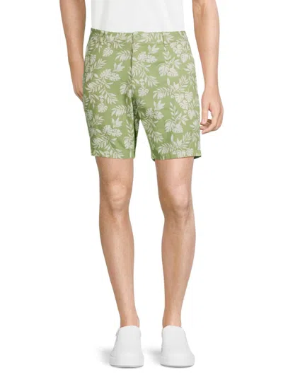 Saks Fifth Avenue Men's Tropical Linen Blend Bermuda Shorts In Green Multi