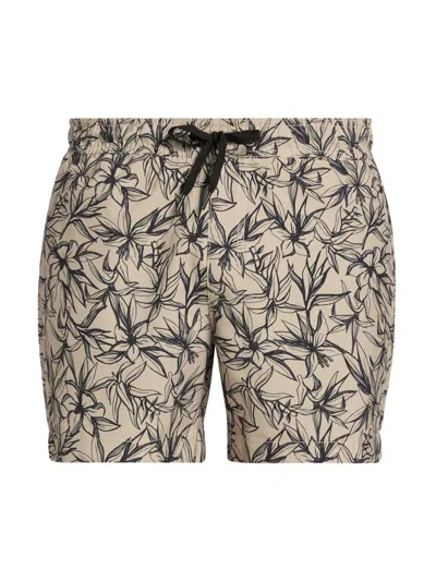 Saks Fifth Avenue Men's Vine Floral Swim Shorts In Neutral