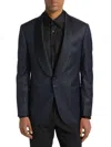 Saks Fifth Avenue Men's Virgin Wool Blend Jacquard Dinner Jacket In Navy