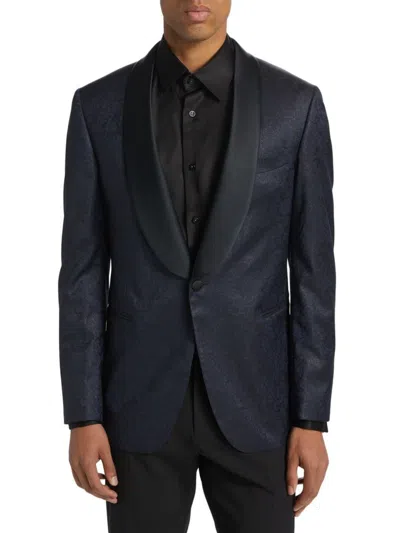 Saks Fifth Avenue Men's Virgin Wool Blend Jacquard Dinner Jacket In Navy