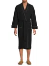 Saks Fifth Avenue Men's Waffle Knit Bath Robe In Black