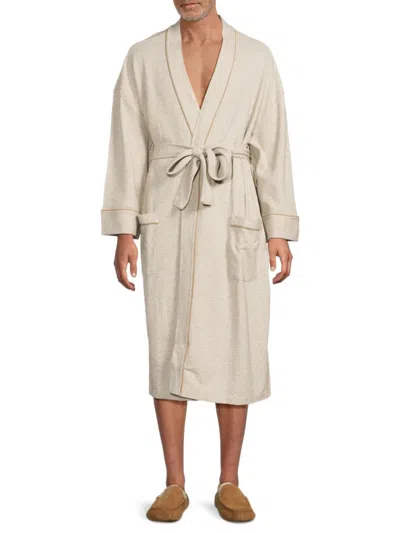 Saks Fifth Avenue Men's Waffle Knit Bath Robe In Camel