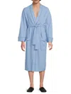 Saks Fifth Avenue Men's Waffle Knit Bath Robe In Light Blue