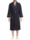 Saks Fifth Avenue Men's Waffle Knit Bath Robe In Navy