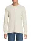 Saks Fifth Avenue Men's Waffle Knit Cotton-blend Henley In White