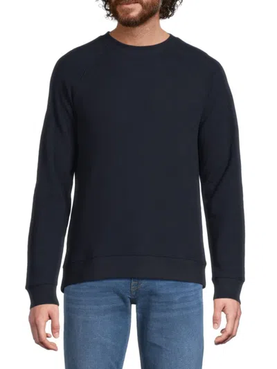 Saks Fifth Avenue Men's Waffle-knit Cotton-blend Sweatshirt In Blue